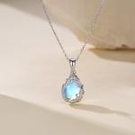 Teardrop Moonstone Necklace in Sterling Silver
