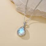 Teardrop Moonstone Necklace in Sterling Silver
