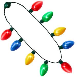 LED Christmas Light Up Bulb Necklaces - 18 Packs