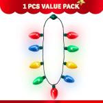 LED Christmas Light Up Bulb Necklaces - 18 Packs