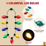 LED Christmas Light Up Bulb Necklaces - 18 Packs
