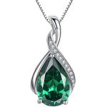 MABELLA Sterling Silver Emerald Pendant Necklace