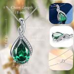MABELLA Sterling Silver Emerald Pendant Necklace