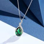 MABELLA Sterling Silver Emerald Pendant Necklace