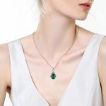 MABELLA Sterling Silver Emerald Pendant Necklace