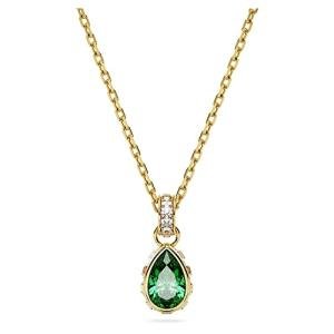 Swarovski Green Pear-Cut Pendant Necklace in Gold