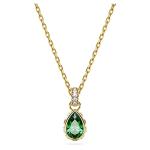 Swarovski Green Pear-Cut Pendant Necklace in Gold