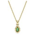 Swarovski Green Pear-Cut Pendant Necklace in Gold