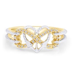 Infinity Heart Anchor Promise Ring with Diamond
