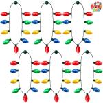 12-Pack LED Light Up Christmas Bulb Necklaces