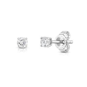 14K White Gold 1/4 Cttw Diamond Stud Earrings