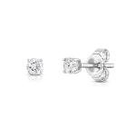 14K White Gold 1/4 Cttw Diamond Stud Earrings