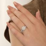 1/5 CT Diamond Wedding Ring Set in Silver