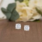 14K White Gold 1/4 Cttw Diamond Stud Earrings