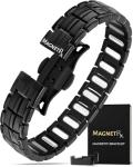 Men's Adjustable Titanium Magnetic Bracelet - Black