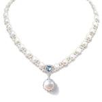 Elegant Pearl Necklace with Gold Plated Silver