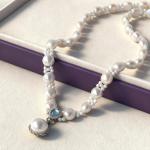 Elegant Pearl Necklace with Gold Plated Silver