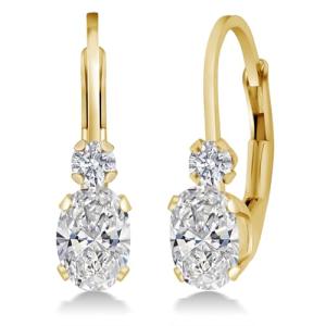 14K Yellow Gold Lab Grown Diamond Earrings