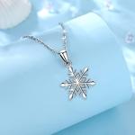 EUDORA Sterling Silver Snowflake Pendant Necklace