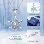 EUDORA Sterling Silver Snowflake Pendant Necklace
