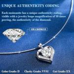 Moissanite Heart Necklace with 'I LOVE YOU' Engraving