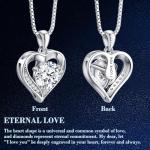 Moissanite Heart Necklace with 'I LOVE YOU' Engraving