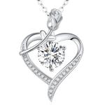 Rose Heart Moissanite Pendant Necklace for Her