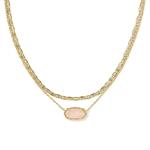 Kendra Scott Elisa Rose Quartz Multi Strand Necklace