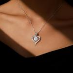 Rose Heart Moissanite Pendant Necklace for Her