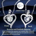 Rose Heart Moissanite Pendant Necklace for Her