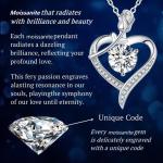 Rose Heart Moissanite Pendant Necklace for Her