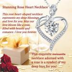 Rose Heart Moissanite Pendant Necklace for Her