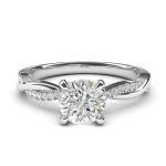 14k White Gold Petite Twisted Vine Moissanite Ring