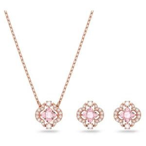 Swarovski Pink Crystal Necklace and Earring Set