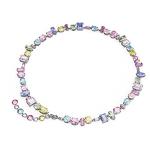 Swarovski Multicolored Gem Necklace with Rhodium Finish