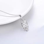 Irish Celtic Knot Opal Pendant Necklace in Silver