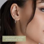 Elegant Lab-Grown Diamond Hoop Earrings in Gold