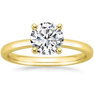 Round Cut Diamond Solitaire Engagement Ring in Gold