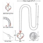 Dainty Sterling Silver Initial Heart Pendant Necklace