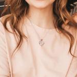 Dainty Sterling Silver Initial Heart Pendant Necklace