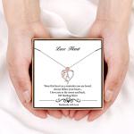 Rose Heart Initial A Necklace for Women