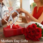Rose Heart Initial A Necklace for Women