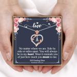 Dainty Sterling Silver Initial Heart Pendant Necklace