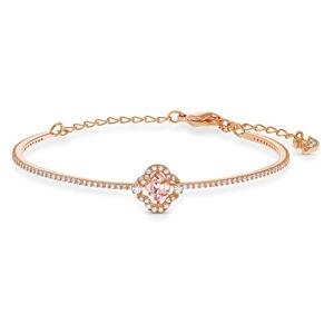 Swarovski Pink Clover Bangle Bracelet in Rose Gold
