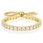 Adjustable Moissanite Tennis Bracelet in Yellow Gold