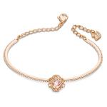 Swarovski Pink Clover Bangle Bracelet in Rose Gold