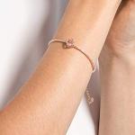 Swarovski Pink Clover Bangle Bracelet in Rose Gold
