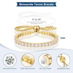 Adjustable Moissanite Tennis Bracelet in Yellow Gold