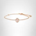 Swarovski Pink Clover Bangle Bracelet in Rose Gold