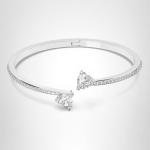 Swarovski Heart-Shaped Crystal Bangle Bracelet